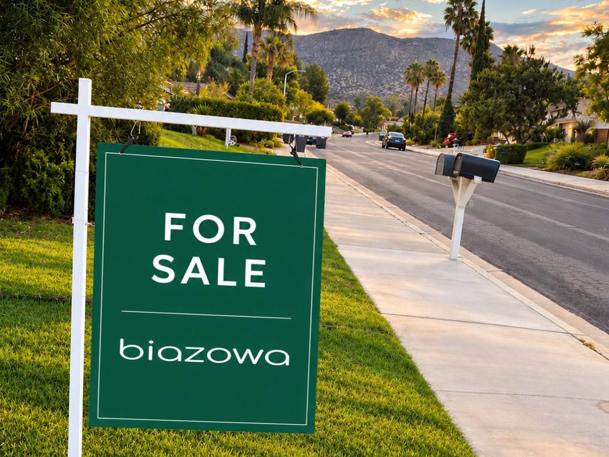 Biazowa for sale sign in a residential neighborhood.